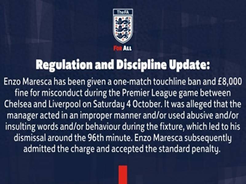 禁赛+罚款！切尔西遭重创，没有主帅或更好，马雷斯卡承认事实